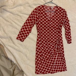 Red geometric dress